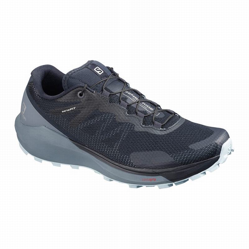 Salomon Singapore Womens Running Shoes - SENSE RIDE 3 W Navy/Grey | 58296-UHNI